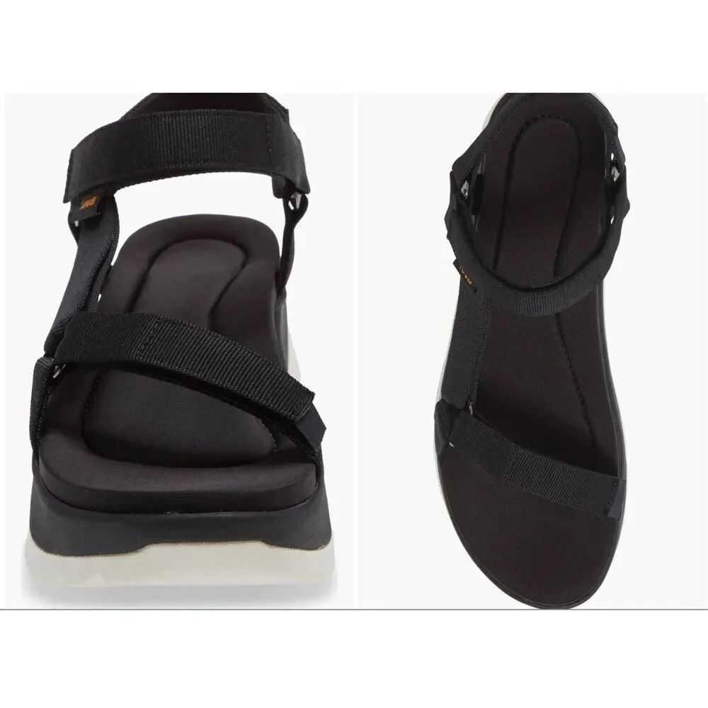 Teva Jadito Universal Sandal Women's Size 10 Black/White Platform